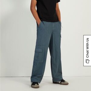 Pacsun Kids Dark Slate Low Rise Cargo Puddle Pants NWT